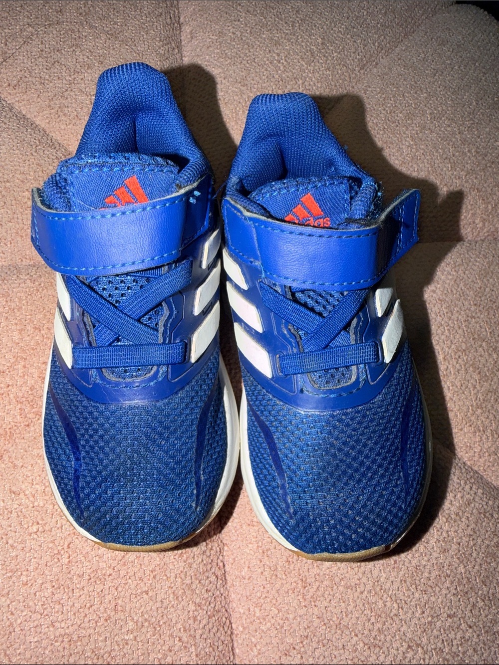 adidas Kids Royal Blue Mesh Sneakers with White Stripes